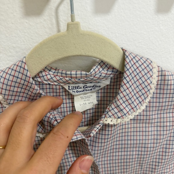 Vintage checked collar blouse 18 months - Picture 4 of 5